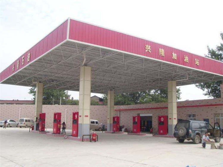 郴州加油站钢结构网架案例9